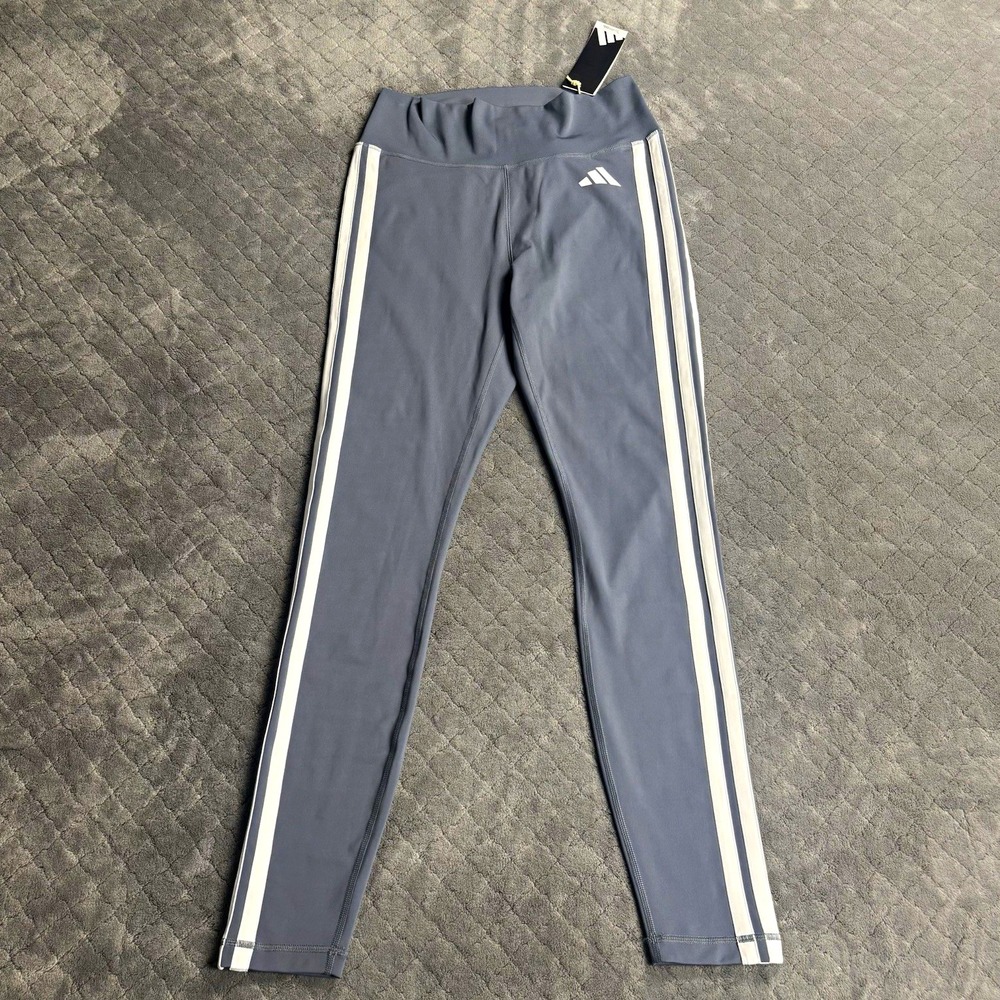 Adidas Climacool 3 Stripes Leggings Women's L Onix White Training NWT